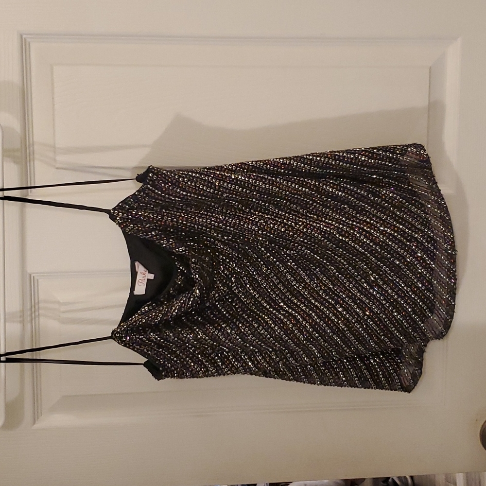 Ladies size large beaded with sequins tank top.
